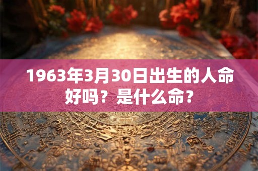 1963年3月30日出生的人命好吗？是什么命？