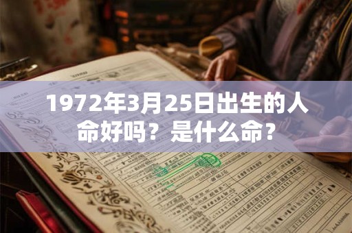 1972年3月25日出生的人命好吗?是什么命? 1972年3月25日出生的人命好吗?是什么命?