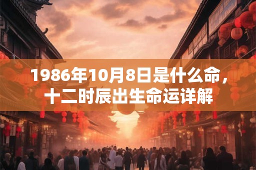 1986年10月8日是什么命，十二时辰出生命运详解