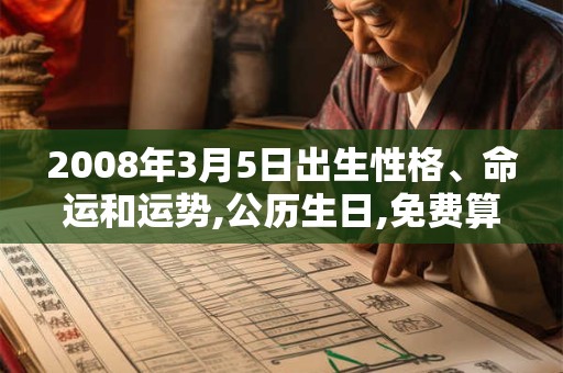 2008年3月5日出生性格、命运和运势,公历生日,免费算命 2008年3月5日出生性格、命运和运势,公历生日,免费算命