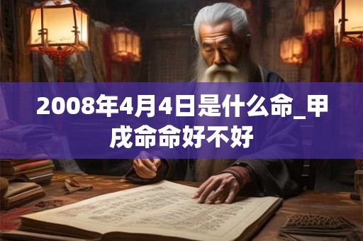 2008年4月4日是什么命_甲戌命命好不好