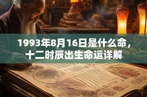 1993年8月16日是什么命,十二时辰出生命运详解 1993年8月16日是什么命,十二时辰出生命运详解