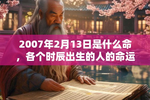 2007年2月13日是什么命,各个时辰出生的人的命运 2007年2月13日是什么命,各个时辰出生的人的命运