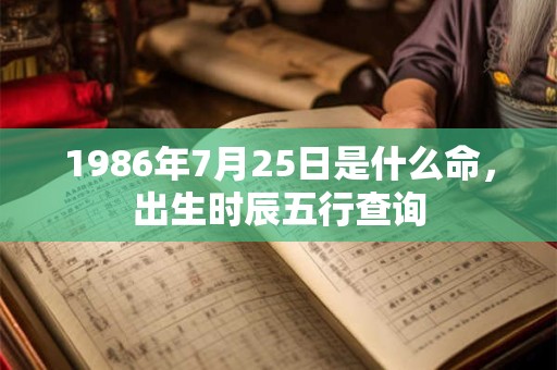 1986年7月25日是什么命，出生时辰五行查询