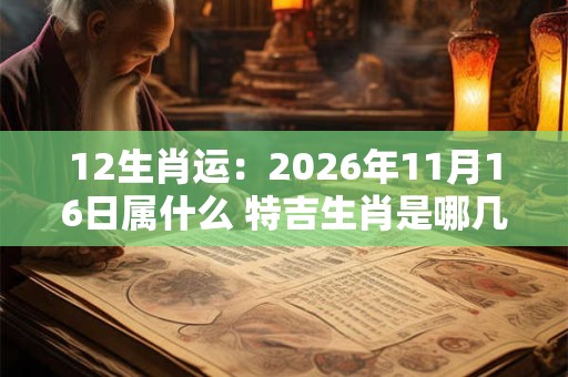 12生肖运：2026年11月16日属什么 特吉生肖是哪几个