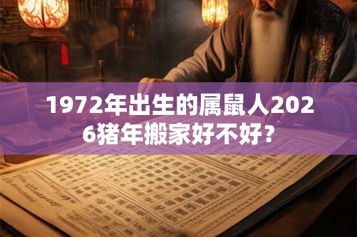 1972年出生的属鼠人2026猪年搬家好不好？