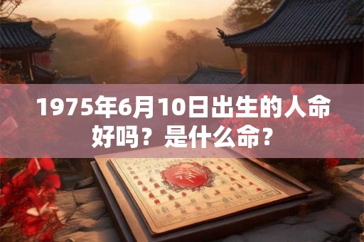 1975年6月10日出生的人命好吗？是什么命？