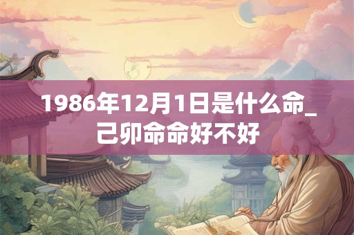 1986年12月1日是什么命_己卯命命好不好