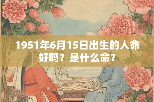 1951年6月15日出生的人命好吗？是什么命？