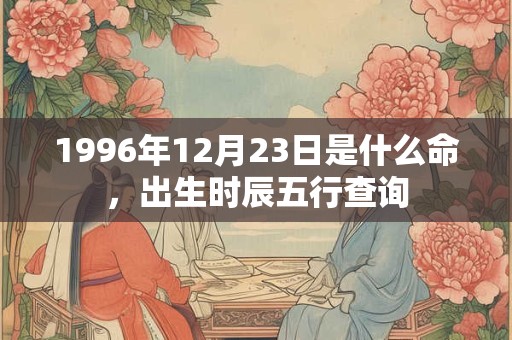 1996年12月23日是什么命，出生时辰五行查询