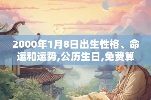 2000年1月8日出生性格、命运和运势,公历生日,免费算命