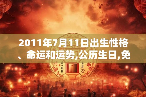 2011年7月11日出生性格、命运和运势,公历生日,免费算命