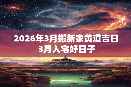 2026年3月搬新家黄道吉日 3月入宅好日子