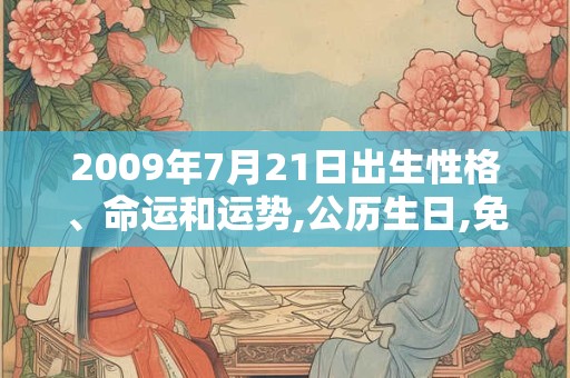 2009年7月21日出生性格、命运和运势,公历生日,免费算命