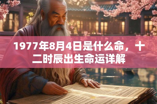 1977年8月4日是什么命,十二时辰出生命运详解 1977年8月4日是什么命,十二时辰出生命运详解