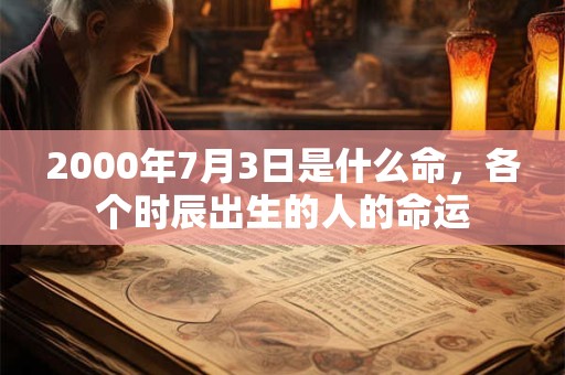 2000年7月3日是什么命,各个时辰出生的人的命运 2000年7月3日是什么命,各个时辰出生的人的命运