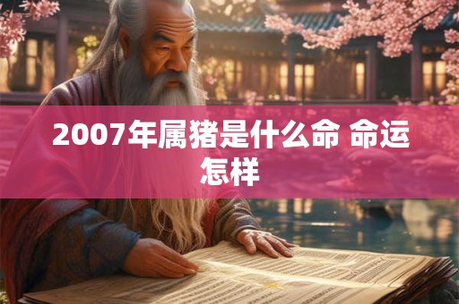 2007年属猪是什么命 命运怎样