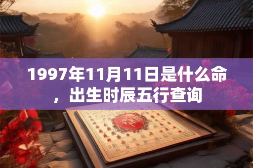 1997年11月11日是什么命,出生时辰五行查询 1997年11月11日是什么命,出生时辰五行查询
