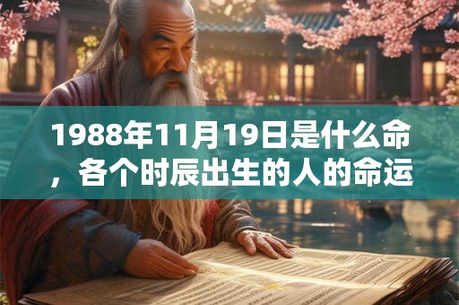 1988年11月19日是什么命,各个时辰出生的人的命运 1988年11月19日是什么命,各个时辰出生的人的命运