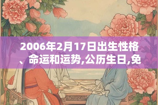 2006年2月17日出生性格、命运和运势,公历生日,免费算命