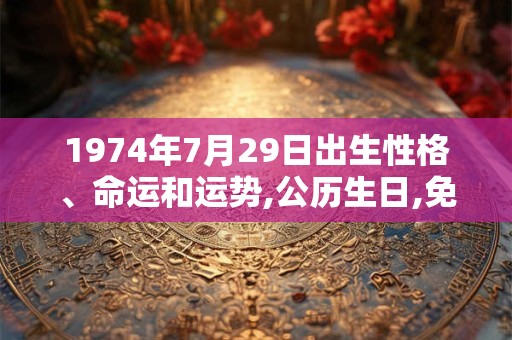 1974年7月29日出生性格、命运和运势,公历生日,免费算命 1974年7月29日出生性格、命运和运势,公历生日,免费算命