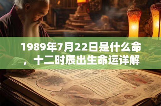 1989年7月22日是什么命，十二时辰出生命运详解