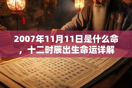 2007年11月11日是什么命，十二时辰出生命运详解