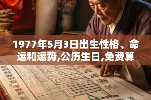1977年5月3日出生性格、命运和运势,公历生日,免费算命