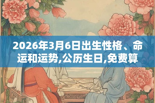 2026年3月6日出生性格、命运和运势,公历生日,免费算命 2026年3月6日出生性格、命运和运势,公历生日,免费算命