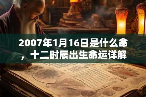2007年1月16日是什么命，十二时辰出生命运详解