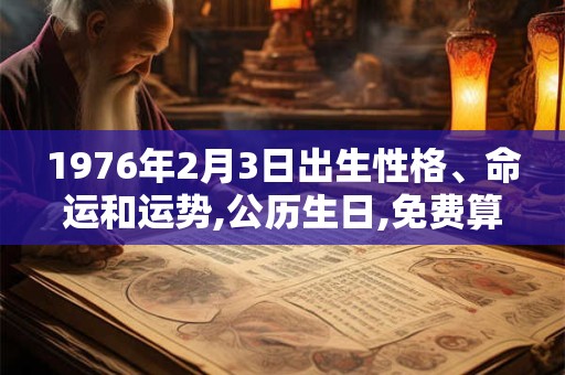 1976年2月3日出生性格、命运和运势,公历生日,免费算命 1976年2月3日出生性格、命运和运势,公历生日,免费算命