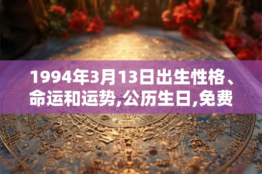 1994年3月13日出生性格、命运和运势,公历生日,免费算命 1994年3月13日出生性格、命运和运势,公历生日,免费算命