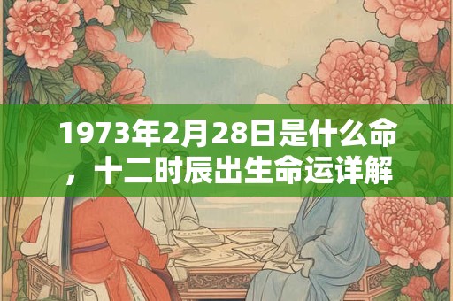 1973年2月28日是什么命，十二时辰出生命运详解