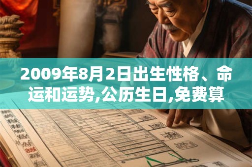 2009年8月2日出生性格、命运和运势,公历生日,免费算命