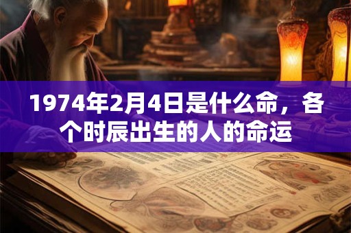 1974年2月4日是什么命,各个时辰出生的人的命运 1974年2月4日是什么命,各个时辰出生的人的命运