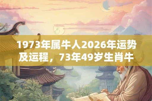 1973年属牛人2026年运势及运程，73年49岁生肖牛2026年运势