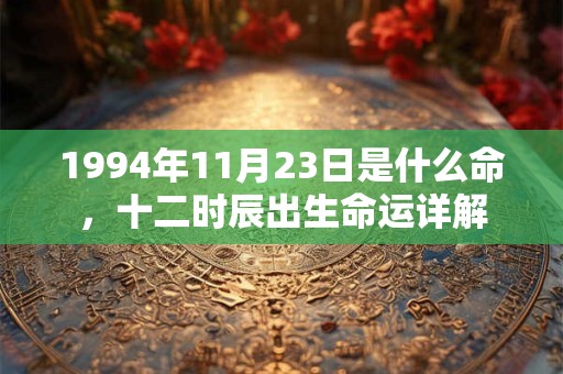 1994年11月23日是什么命,十二时辰出生命运详解 1994年11月23日是什么命,十二时辰出生命运详解
