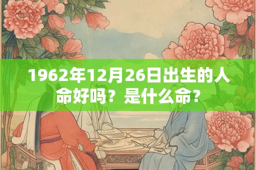1962年12月26日出生的人命好吗？是什么命？