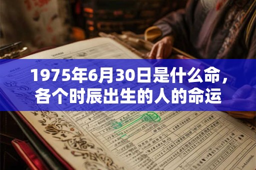 1975年6月30日是什么命,各个时辰出生的人的命运 1975年6月30日是什么命,各个时辰出生的人的命运