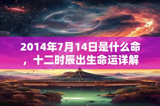 2014年7月14日是什么命，十二时辰出生命运详解