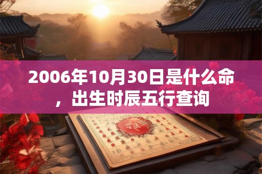 2006年10月30日是什么命，出生时辰五行查询