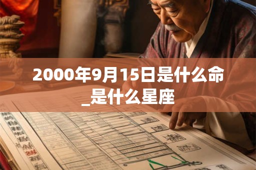 2000年9月15日是什么命_是什么星座 2000年9月15日是什么命_是什么星座