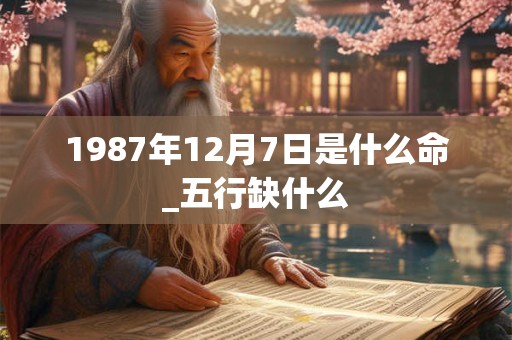 1987年12月7日是什么命_五行缺什么