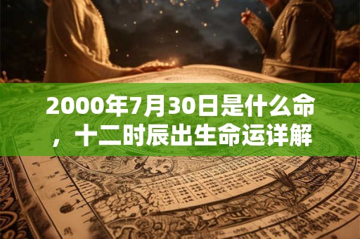 2000年7月30日是什么命，十二时辰出生命运详解