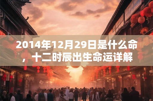 2014年12月29日是什么命，十二时辰出生命运详解