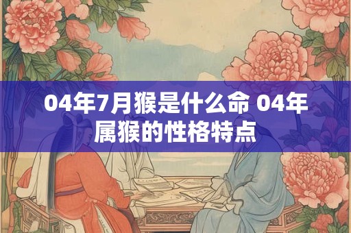 04年7月猴是什么命 04年属猴的性格特点