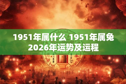 1951年属什么 1951年属兔2026年运势及运程 1951年属什么 1951年属兔2026年运势及运程