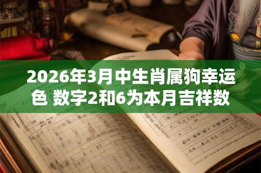 2026年3月中生肖属狗幸运色 数字2和6为本月吉祥数字