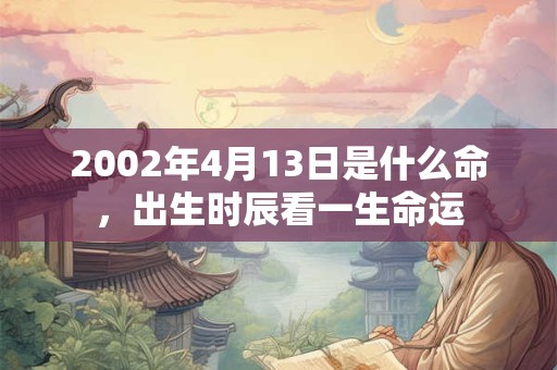 2002年4月13日是什么命，出生时辰看一生命运