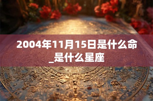 2004年11月15日是什么命_是什么星座